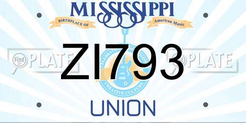 ZI793 Mississippi License Plate