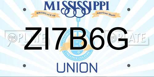 ZI7B6G Mississippi License Plate