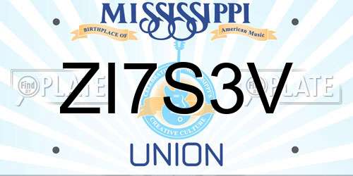 ZI7S3V Mississippi License Plate