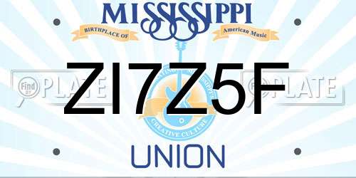 ZI7Z5F Mississippi License Plate