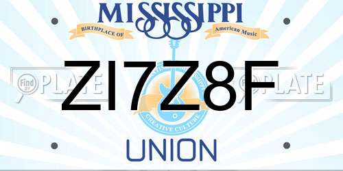 ZI7Z8F Mississippi License Plate