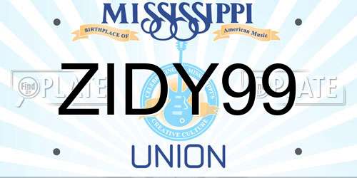 ZIDY99 Mississippi License Plate