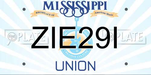 ZIE29I Mississippi License Plate