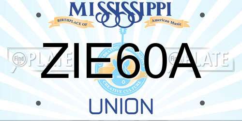 ZIE60A Mississippi License Plate