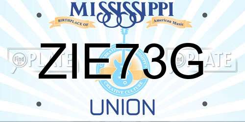 ZIE73G Mississippi License Plate
