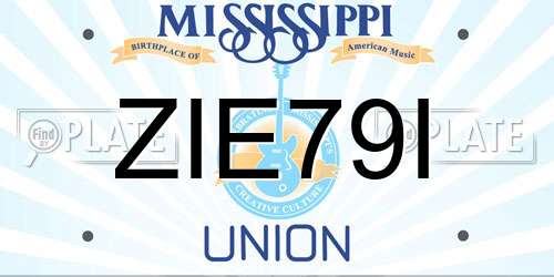 ZIE79I Mississippi License Plate