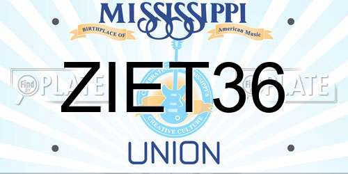 ZIET36 Mississippi License Plate