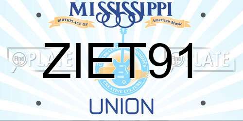 ZIET91 Mississippi License Plate