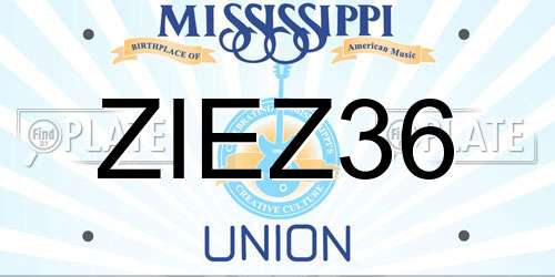 ZIEZ36 Mississippi License Plate