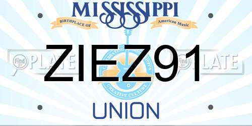 ZIEZ91 Mississippi License Plate