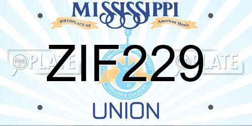 ZIF229 Mississippi License Plate