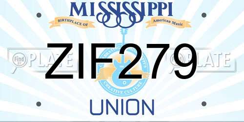 ZIF279 Mississippi License Plate