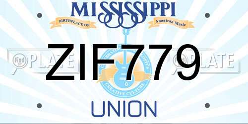 ZIF779 Mississippi License Plate