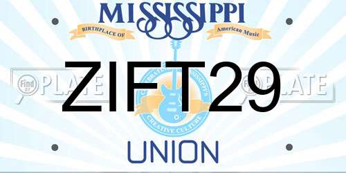 ZIFT29 Mississippi License Plate