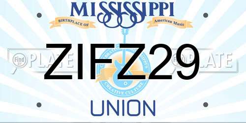 ZIFZ29 Mississippi License Plate