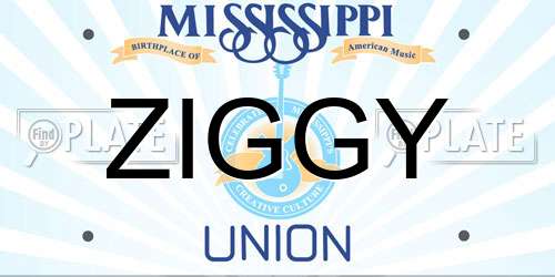 ZIGGY Mississippi License Plate