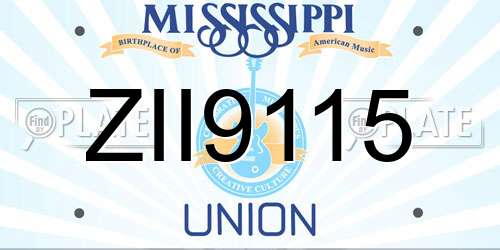 ZII9115 Mississippi License Plate