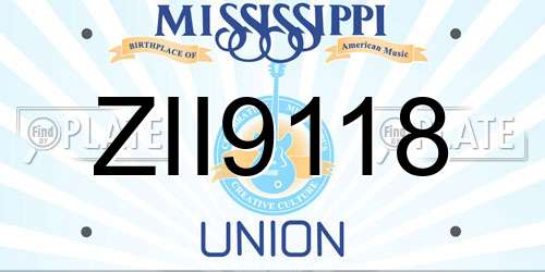 ZII9118 Mississippi License Plate