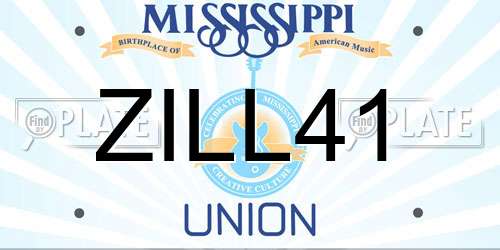 ZILL41 Mississippi License Plate