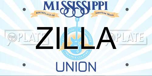 ZILLA Mississippi License Plate