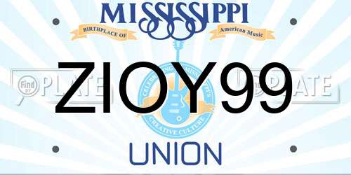ZIOY99 Mississippi License Plate