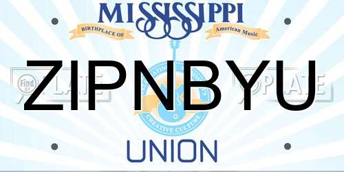 ZIPNBYU Mississippi License Plate