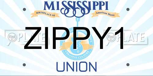 ZIPPY1 Mississippi License Plate