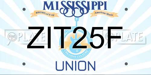 ZIT25F Mississippi License Plate