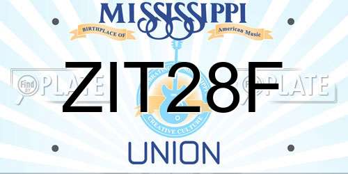 ZIT28F Mississippi License Plate
