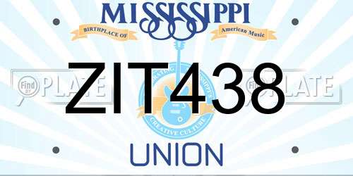 ZIT438 Mississippi License Plate