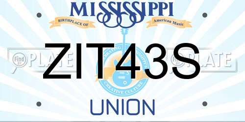 ZIT43S Mississippi License Plate