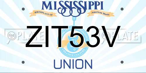 ZIT53V Mississippi License Plate