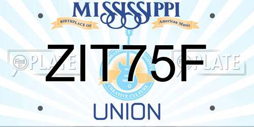 ZIT75F Mississippi License Plate