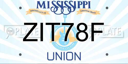 ZIT78F Mississippi License Plate