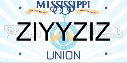 ZIYYZIZ Mississippi License Plate