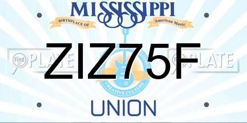 ZIZ75F Mississippi License Plate