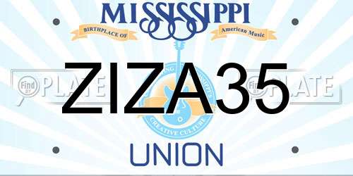 ZIZA35 Mississippi License Plate
