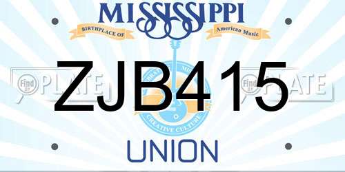 ZJB415 Mississippi License Plate
