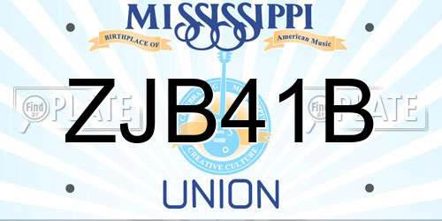 ZJB41B Mississippi License Plate