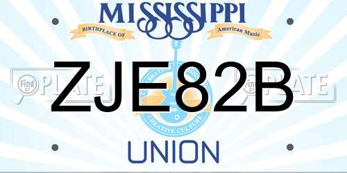 ZJE82B Mississippi License Plate
