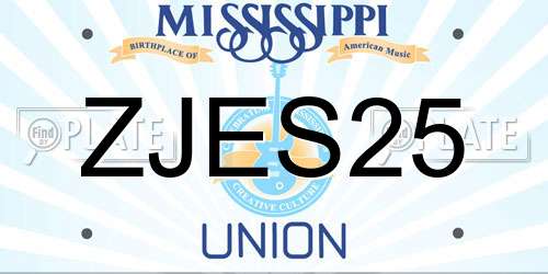 ZJES25 Mississippi License Plate
