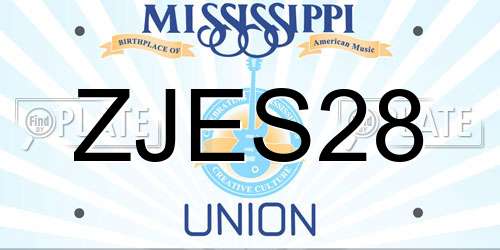 ZJES28 Mississippi License Plate