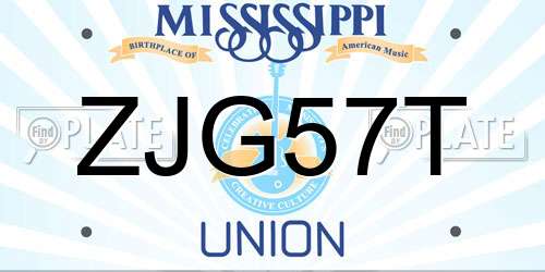 ZJG57T Mississippi License Plate