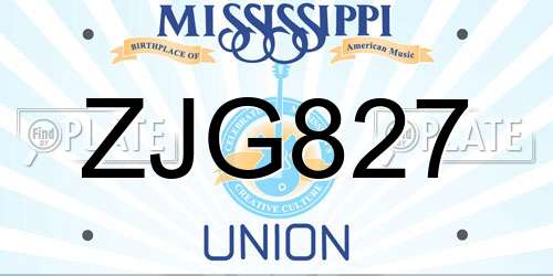 ZJG827 Mississippi License Plate