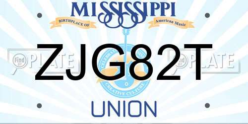 ZJG82T Mississippi License Plate