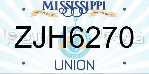 ZJH6270 Mississippi License Plate