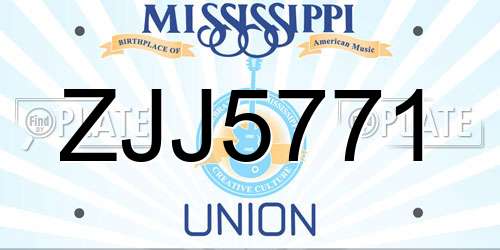 ZJJ5771 Mississippi License Plate