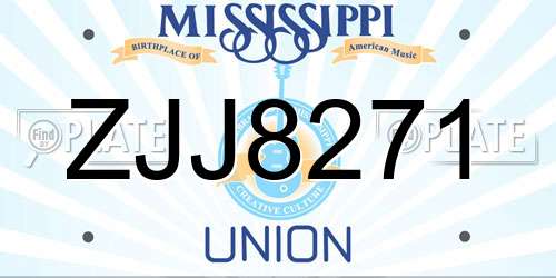 ZJJ8271 Mississippi License Plate