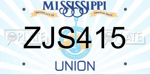 ZJS415 Mississippi License Plate