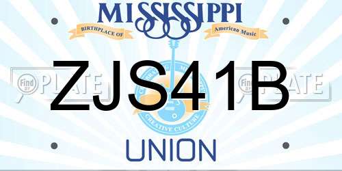 ZJS41B Mississippi License Plate